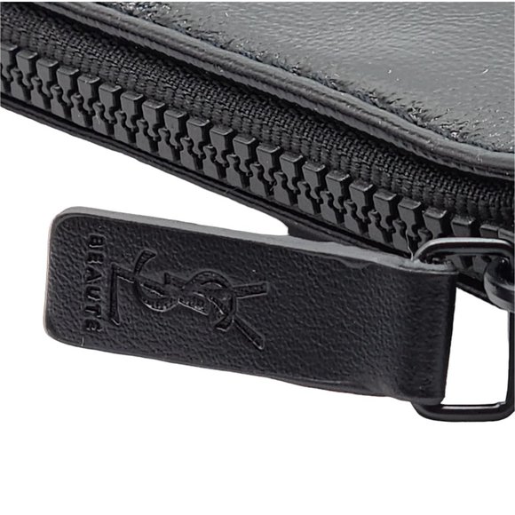 Yves Saint Laurent Beaute YSL Logo Necessities Cosmetic Toiletry Bag Black - Picture 4 of 4